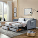 Daybed With Trundle And Storage Drawers, Flat Arms With Pocket Home Essentials