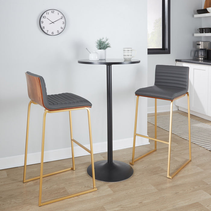 Mason Mara - Contemporary Versatile Desig Fixed Height Barstool (Set of 2) Lumi Source