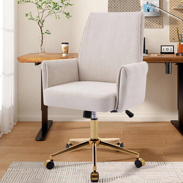 Ergonomic Mid-Back Office Chair With Striped Fabric Home Essentials