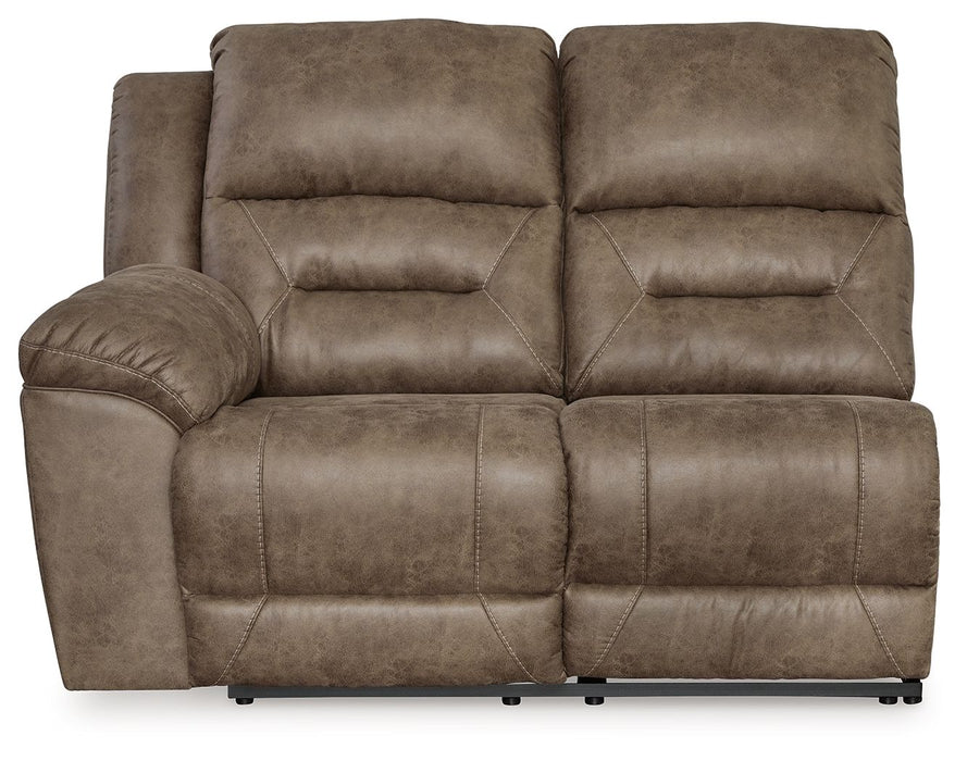 Ravenel - Laf Reclining Power Loveseat - Faux Leather - Fossil Signature Design by Ashley®