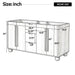 Bathroom Vanity Cabinet Only, 3 Drawers 4 Doors, Soft Close, Adjustable Shelf - Wood Noble House