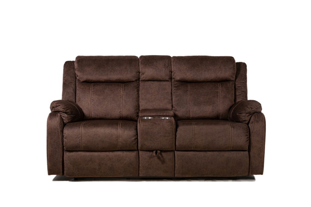 Manual Reclining Loveseat With Storage - Dark Brown