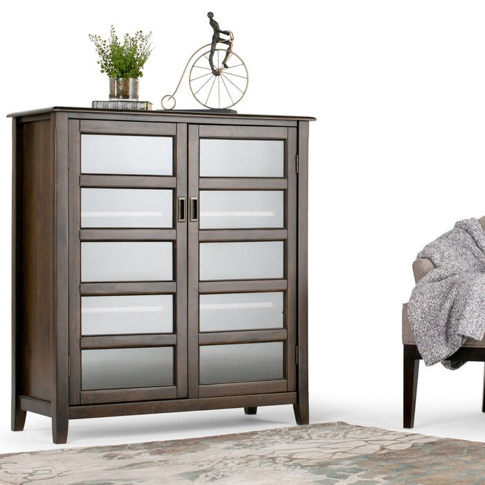 Burlington - Medium Storage Cabinet - Mahogany Brown Simpli-Home