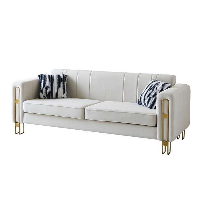 Modern Velvet Sofa 85.04" For Living Room