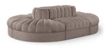 Rummi - Oval Velvet Performance Fabric Upholstered 6 Piece Modular Sectional Meridian Furniture