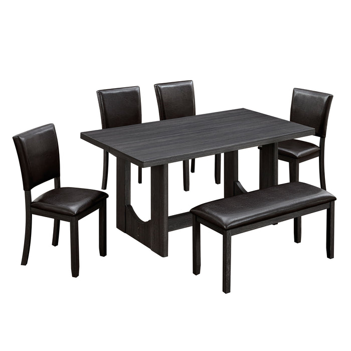 Dining Table Set, Rectangular Kitchen Table With Upholstered Chairs Home Essentials
