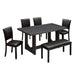Dining Table Set, Rectangular Kitchen Table With Upholstered Chairs Home Essentials