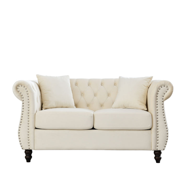 Chesterfield Sofa With Rolled Arms And Nailhead Trim Home Essentials