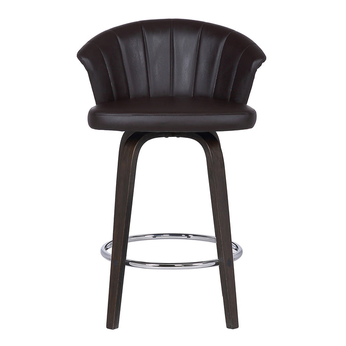 Swivel Low Back Bar Height Bar Chair - Dark Brown