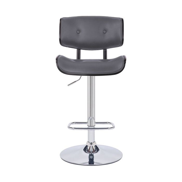 46" Swivel Adjustable Height Bar Chair - Gray / Silver