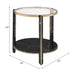 Thistle - End Table - Clear Glass, Faux Black Marble Top & Champagne ACME