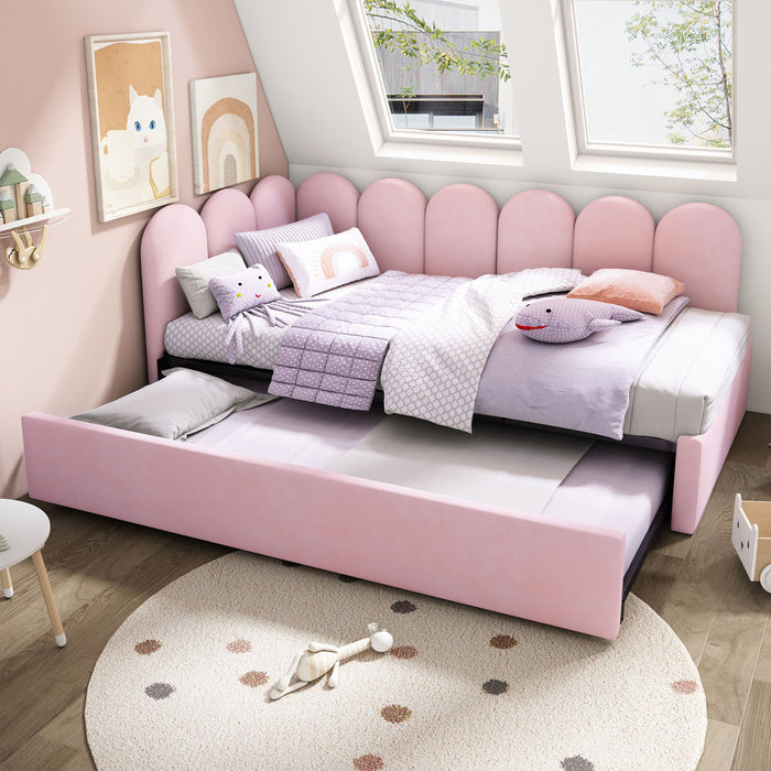 Upholstered Daybed With Pull-Out Bed Artistry At Home