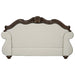 Pierce - Loveseat With 3 Pillows - Beige Fabric & Cherry ACME