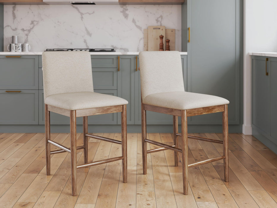 Isanti - Upholstered Barstool (Set of 2) - Light Brown Millennium® by Ashley