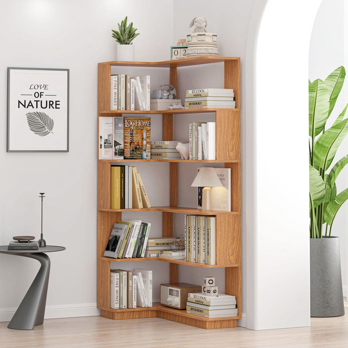 L-Shaped Corner Bookshelf Home Essentials