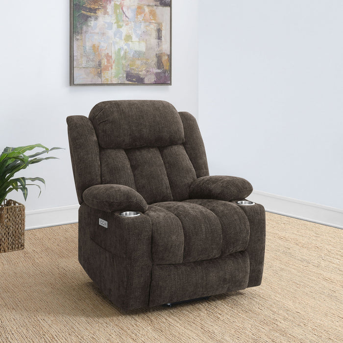 Beca - Upholstered Power Lift Recliner With Cupholders And USB Charging Furniture Max