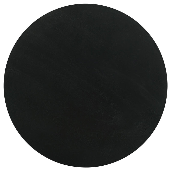 Stain Pedestal Accent Table Elegant Design With Round Top - Black Furniture Max