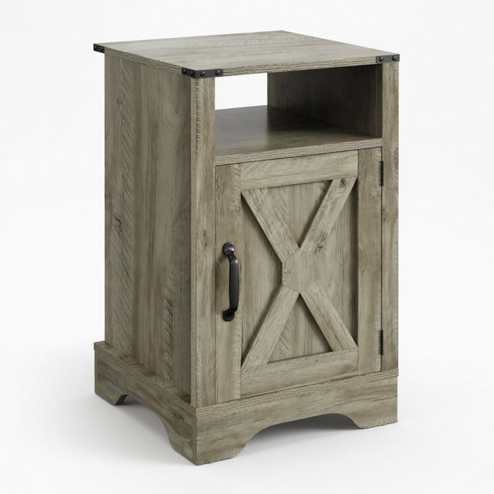 Farmhouse Nightstand, Charging Station & Storage Home Essentials