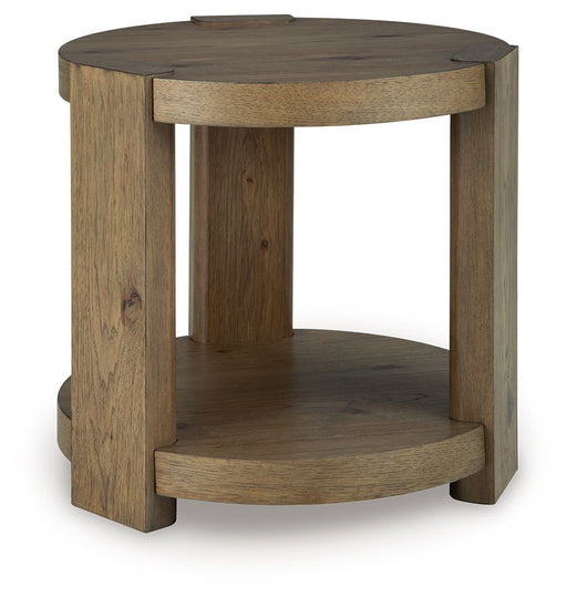 Flangren - Round End Table - Light Brown Signature Design by Ashley®