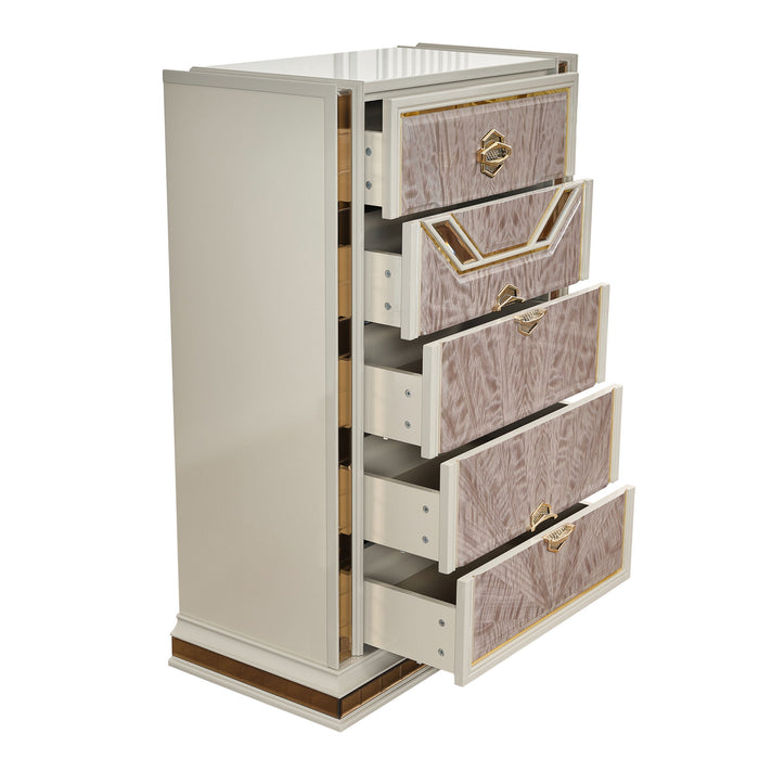 Omari - 5 Drawer Chest - Beige Matrix Furniture Group