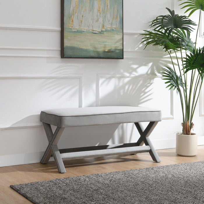 Comfort Double Bench Upholstered With X Crossed Legs Home Essentials