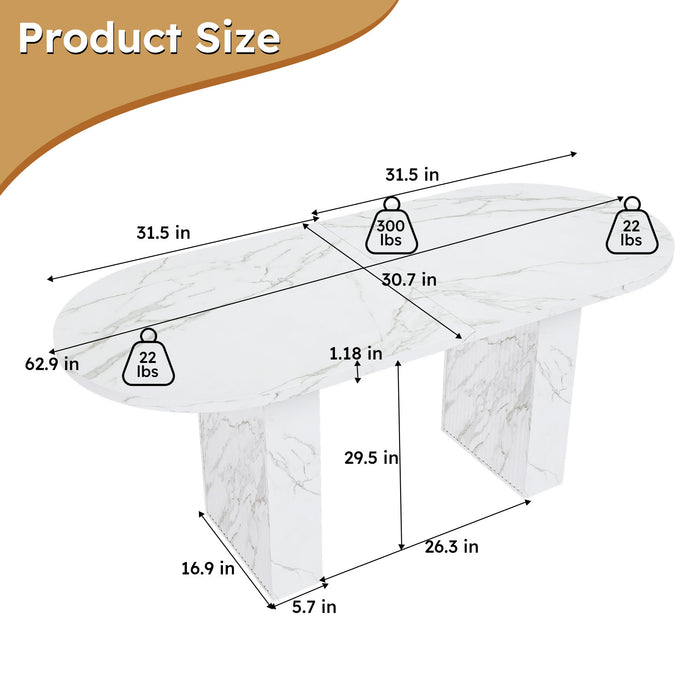 Oval Dining Table - White