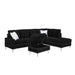L-Shaped Sectional Sofa With Chaise And Storage Ottoman, Includes 2 Pillows Home Essentials