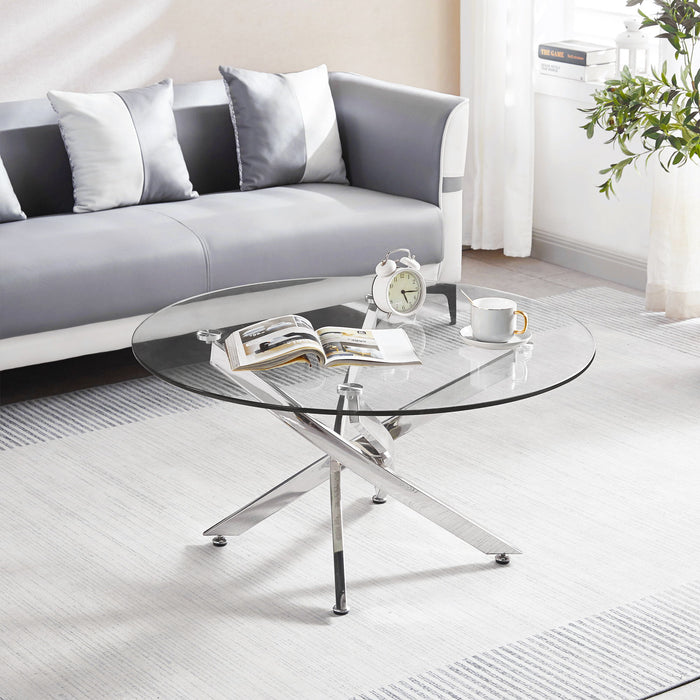 Round Table With Angular Slanted Legs Home Essentials