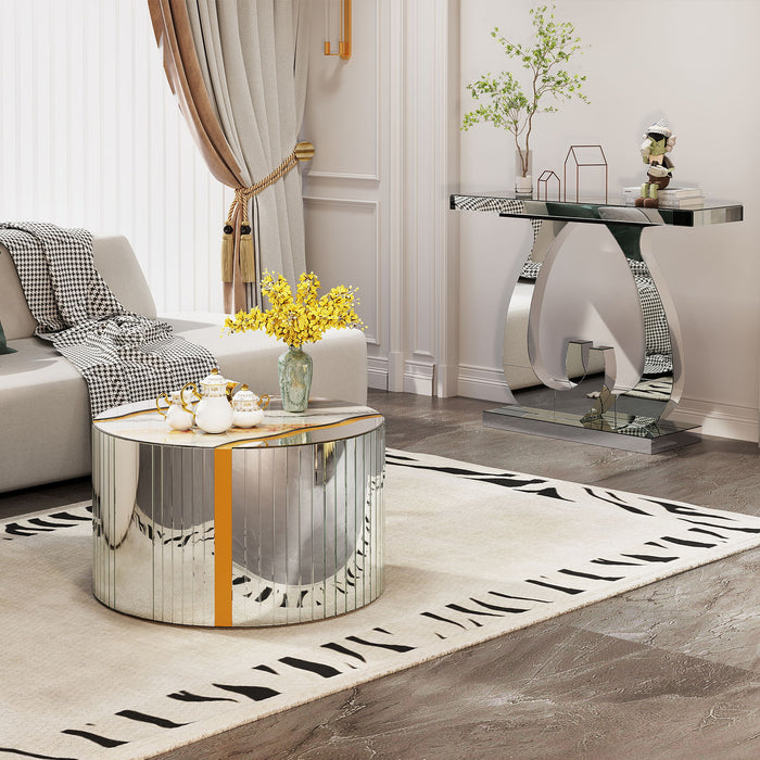 Round Mirror Coffee Table, Living Space Furniture Home Essentials