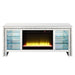 Noralie - 28" TV Stand With Fireplace & LED - Mirrored & Faux Diamonds ACME