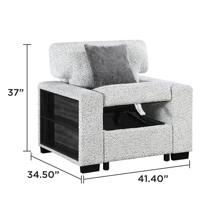 Prato - Chair With Storage And USB - Gray Matrix Furniture Group