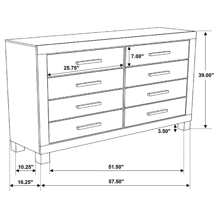 Bren - 8 Drawer Dresser With Pull Handles - Rustic Furniture Max
