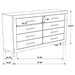 Bren - 8 Drawer Dresser With Pull Handles - Rustic Furniture Max