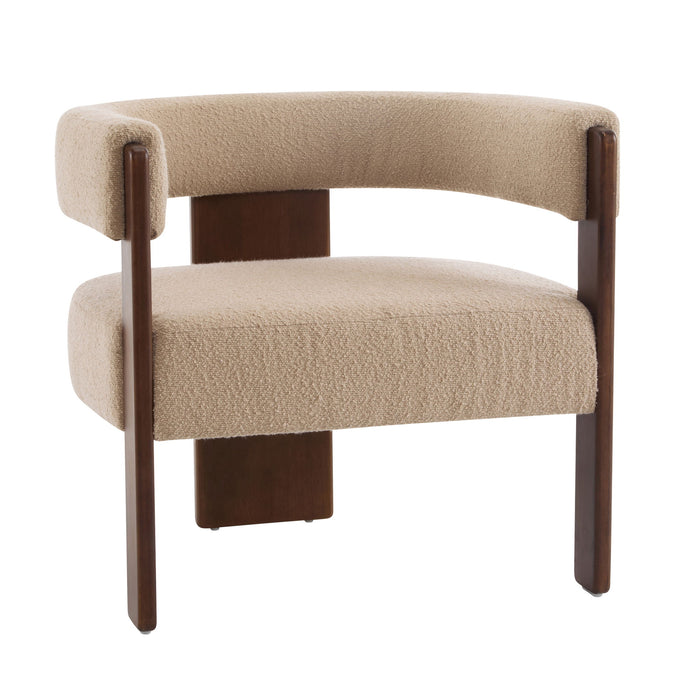 Modern Upholstered Accent Arm Chair With Barrel Back Design