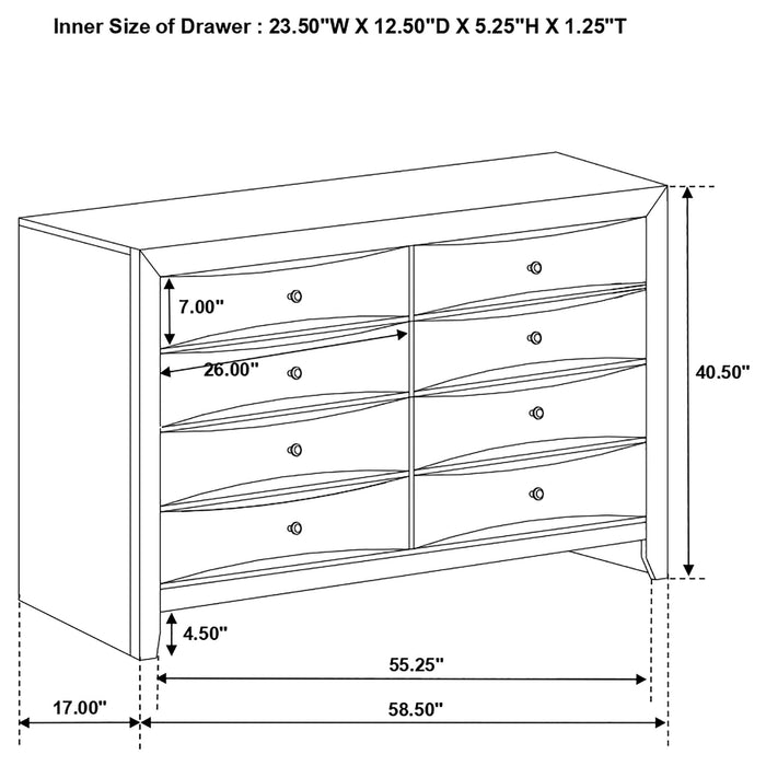 Palamino - 8 Drawer Dresser - Black Furniture Max