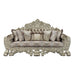 Sorina - Sofa With 7 Pillows - Velvet, Fabric & Antique Gold ACME