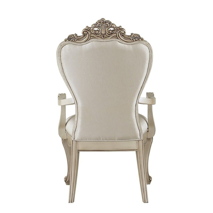 Gorsedd - Arm Chair (Set of 2) - Cream Fabric & Golden Ivory ACME