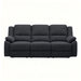 3 Seat Manual Reclining Sofa With Deep Recline - Black Home Essentials