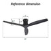 52" Ceiling Fan, No Light Flush Mount Low Profile 3 Blades With Remote Control Daily Nest