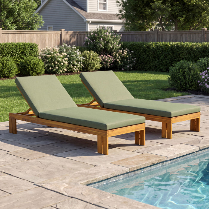Outdoor Chaise Lounge With 5 Position Adjustable Backrest Noble House
