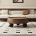 Round Coffee Table With Storage Drawer And Ball Feet - Walnut / Black Home Essentials