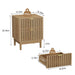 Bedside Table With Grille Design And 2 Drawers, Side Table For Bedroom - Oak Home Essentials