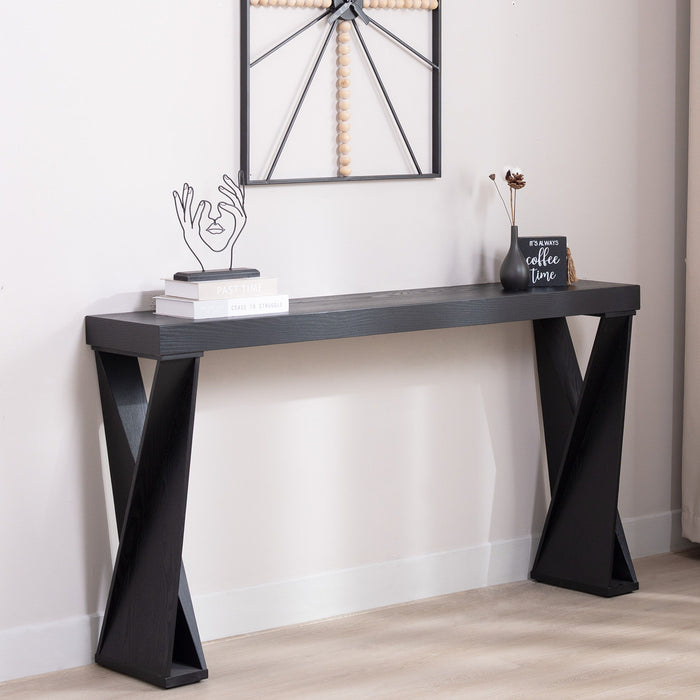 Console Table With Crossed Legs For Hallway - Black Home Essentials