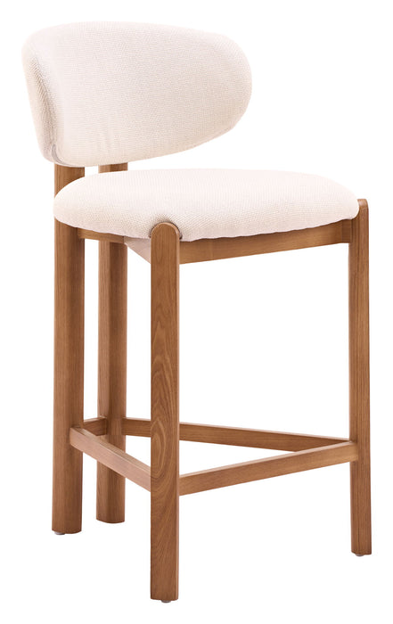 Rosetta - Counter Stool (Set of 2) - Beige / Walnut Zuo Modern