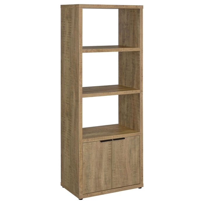 Noriega - 3 Shelf Media Tower With Open Shelves And Hidden Cabinet Storage - Mango Color Furniture Max