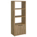 Noriega - 3 Shelf Media Tower With Open Shelves And Hidden Cabinet Storage - Mango Color Furniture Max