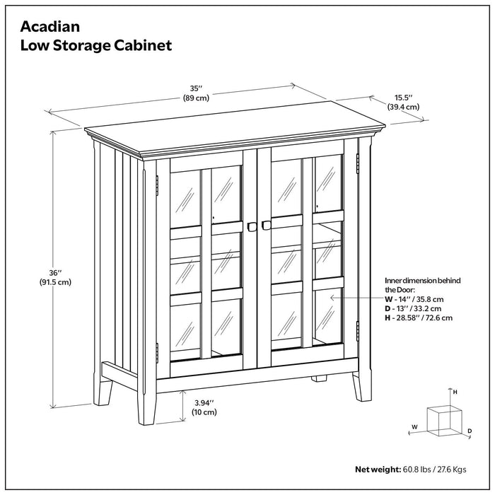 Acadian - Low Storage Cabinet - Brunette Brown Simpli-Home