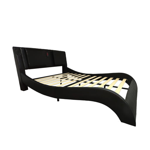 Platform Bed Frame With LED Lighting, tooth Music, Vibration Massage Home Essentials