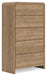 Gramburg - Five Drawer Chest - Warm Natural Brown Signature Design by Ashley®