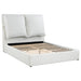Corwyn - Queen Upholstered Panel Bed With Headboard Pillows - White Furniture Max